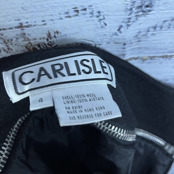 Carlisle Skirt size 4 Black Wool Zippers Above Knee Winter Club Ski Resort Slim - Picture 9 of 9